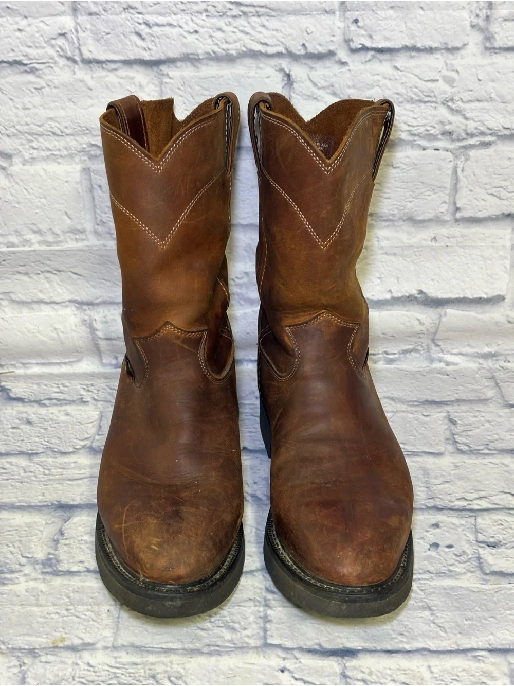 Justin Vintage USA 4760 Conductor Mens Size 10.5 D Brown Work Boots Soft Toe